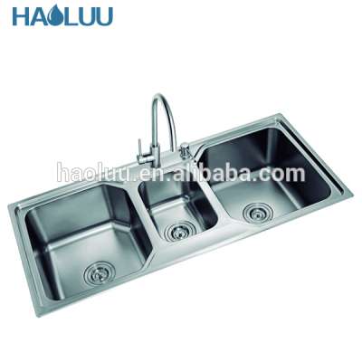 HL61601 super deep brushed triple kitchen sink