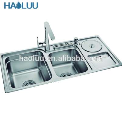 HL61521 double bowl multifunctional kitchen sink